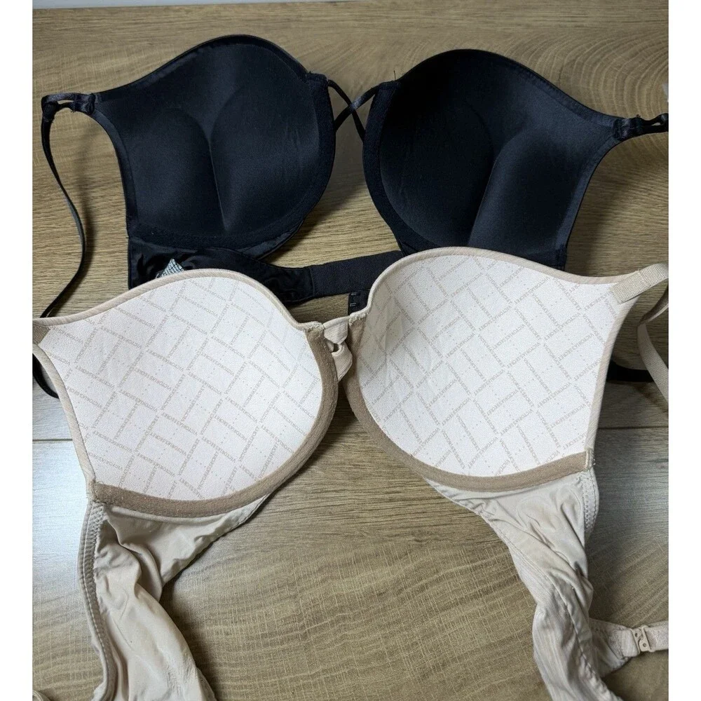 Victoria’s Secret 2 Pc Bra Lot 34C Tan & Black Underwired